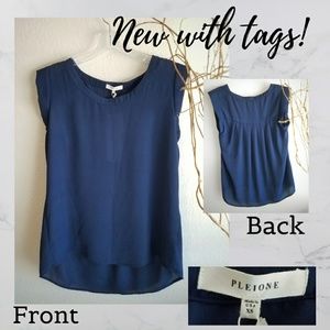 🇺🇸*NWT! XS PLEIONE Navy Blouse / Shirt